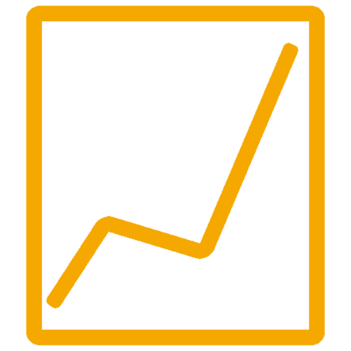 Pictogram van een stijgende lijn